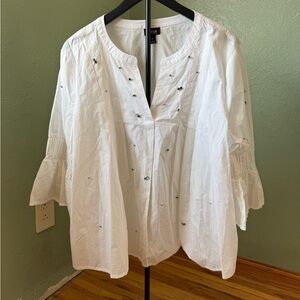 a.n.a White Embellished Blouse